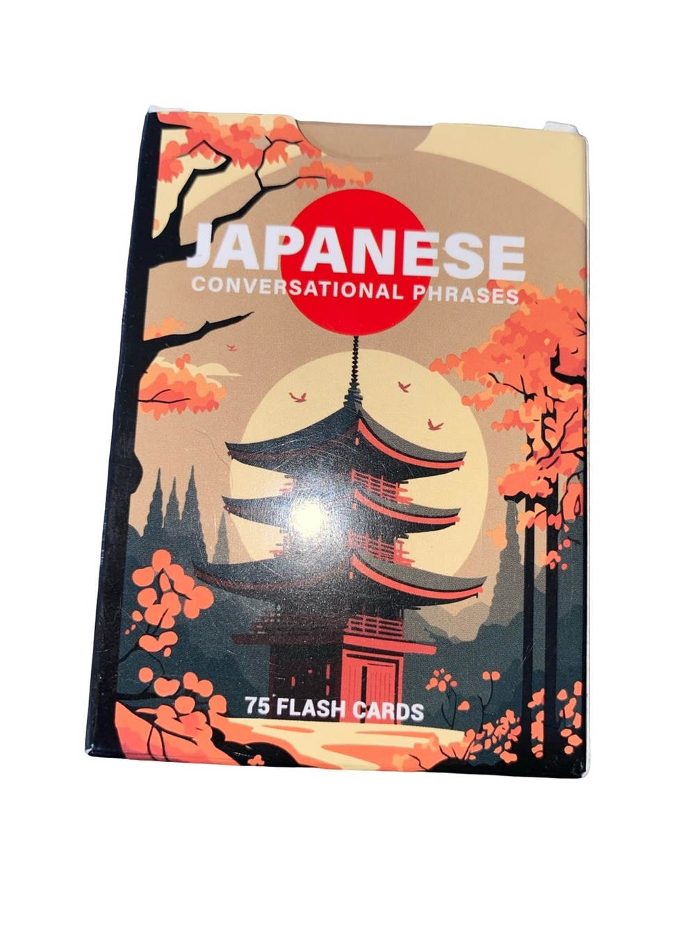 Japanese Conversational Phrases Flash Cards - Orange and Red